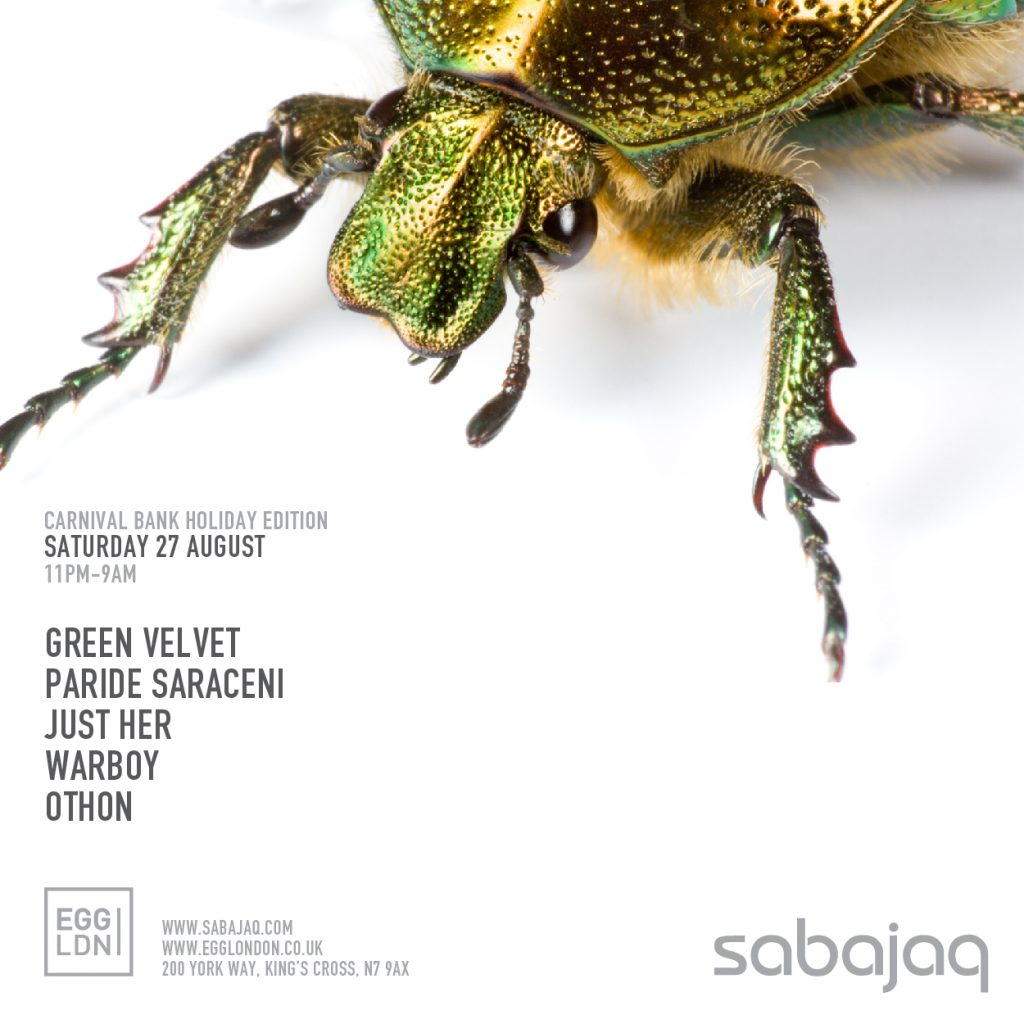 Sabajaq – Carnival Bank Holiday Edition with Green Velvet