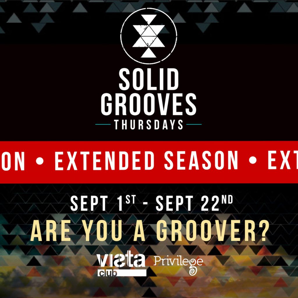 SolidGrooves Announce Their Extended Season and Closing Party at Vista Club