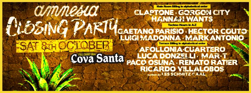 Ricardo Villalobos, Apollonia, Paco Osuna and Gorgon City headline Amnesia closing party….
